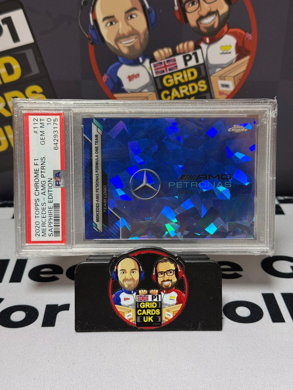 Mercedes AMG Team Logo SAPPHIRE #112 - Topps Chrome 2020 - PSA 10