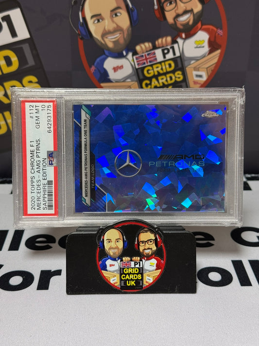 Mercedes AMG Team Logo SAPPHIRE #112 - Topps Chrome 2020 - PSA 10