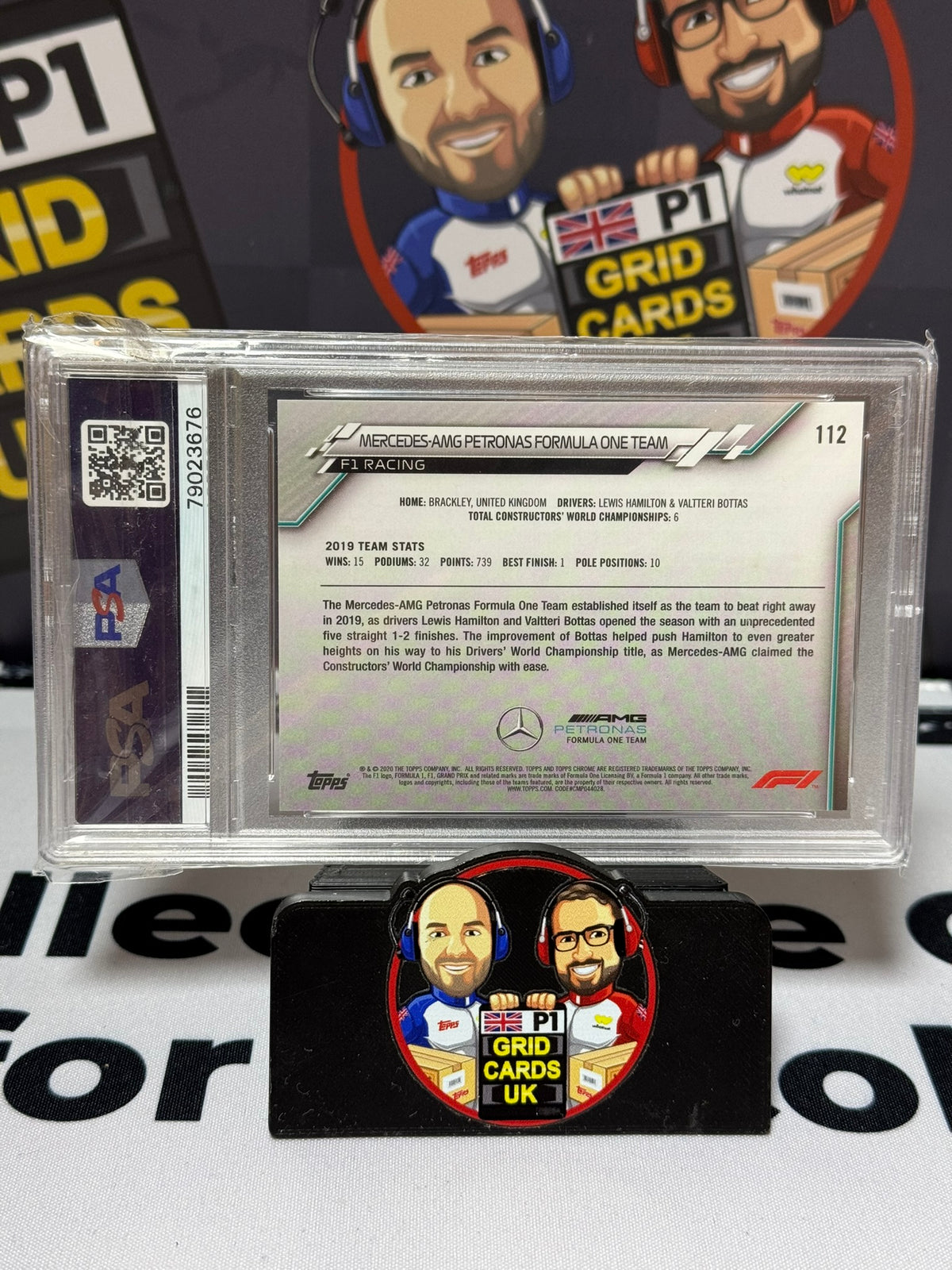 Mercedes AMG Team Logo #112 - Topps Chrome 2020 - PSA 10