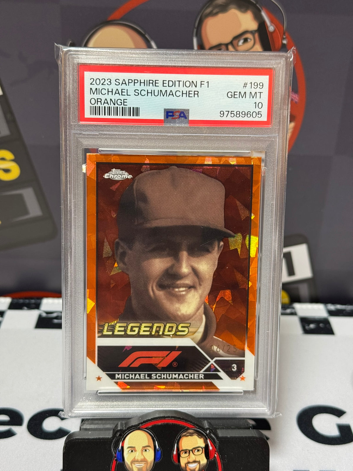 Michael Schumacher Legends ORANGE 06/25 #199 - Topps Sapphire 2023 - PSA 10