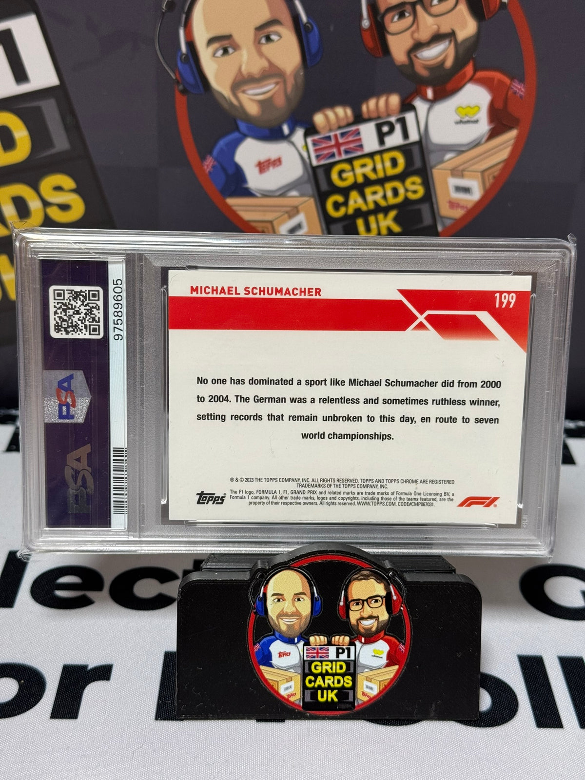Michael Schumacher Legends ORANGE 06/25 #199 - Topps Sapphire 2023 - PSA 10