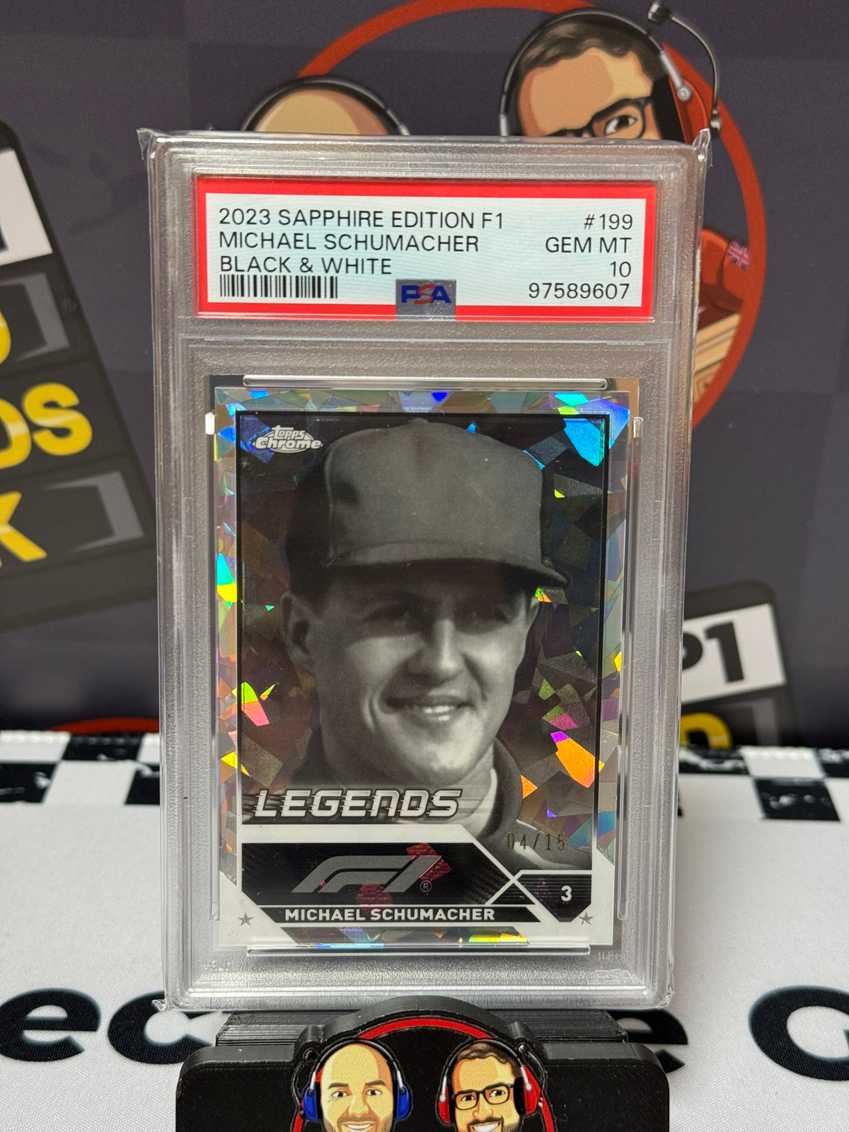 Michael Schumacher BLACK & WHITE 04/15 #199 - Topps Sapphire 2023 - PSA 10