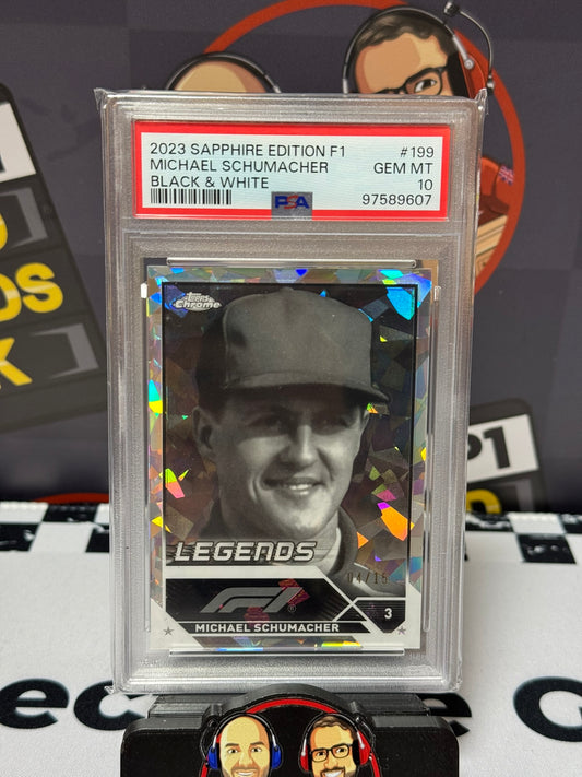 Michael Schumacher BLACK & WHITE 04/15 #199 - Topps Sapphire 2023 - PSA 10