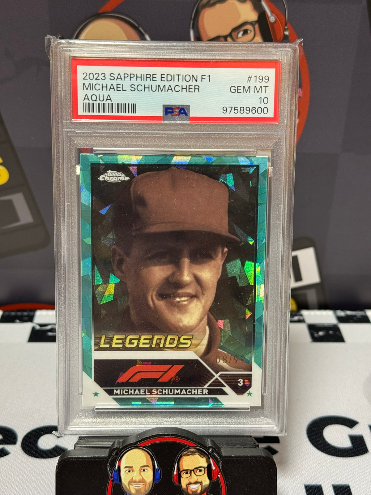 Michael Schumacher Legends AQUA 08/99 #199 - Topps Sapphire 2023 - PSA 10