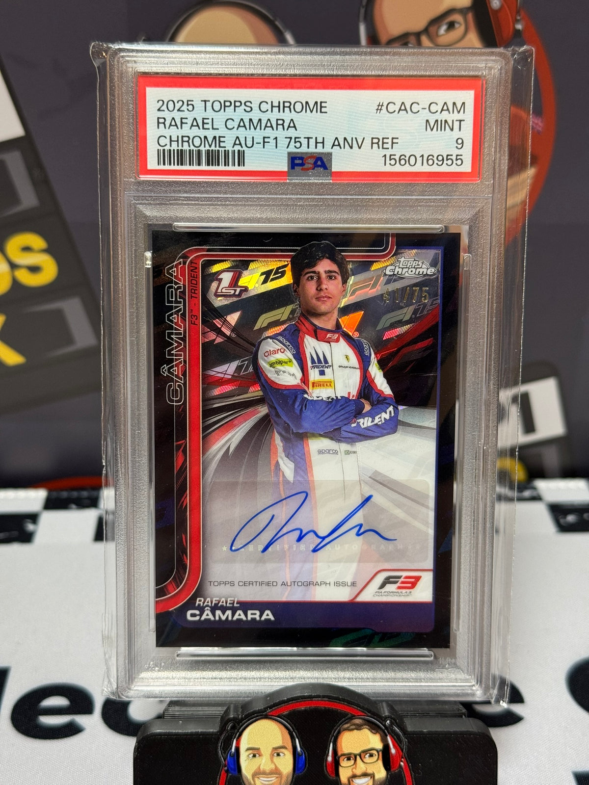Rafael Camara AUTO F1 75TH 41/75 - Topps Chrome 2025 - PSA 9