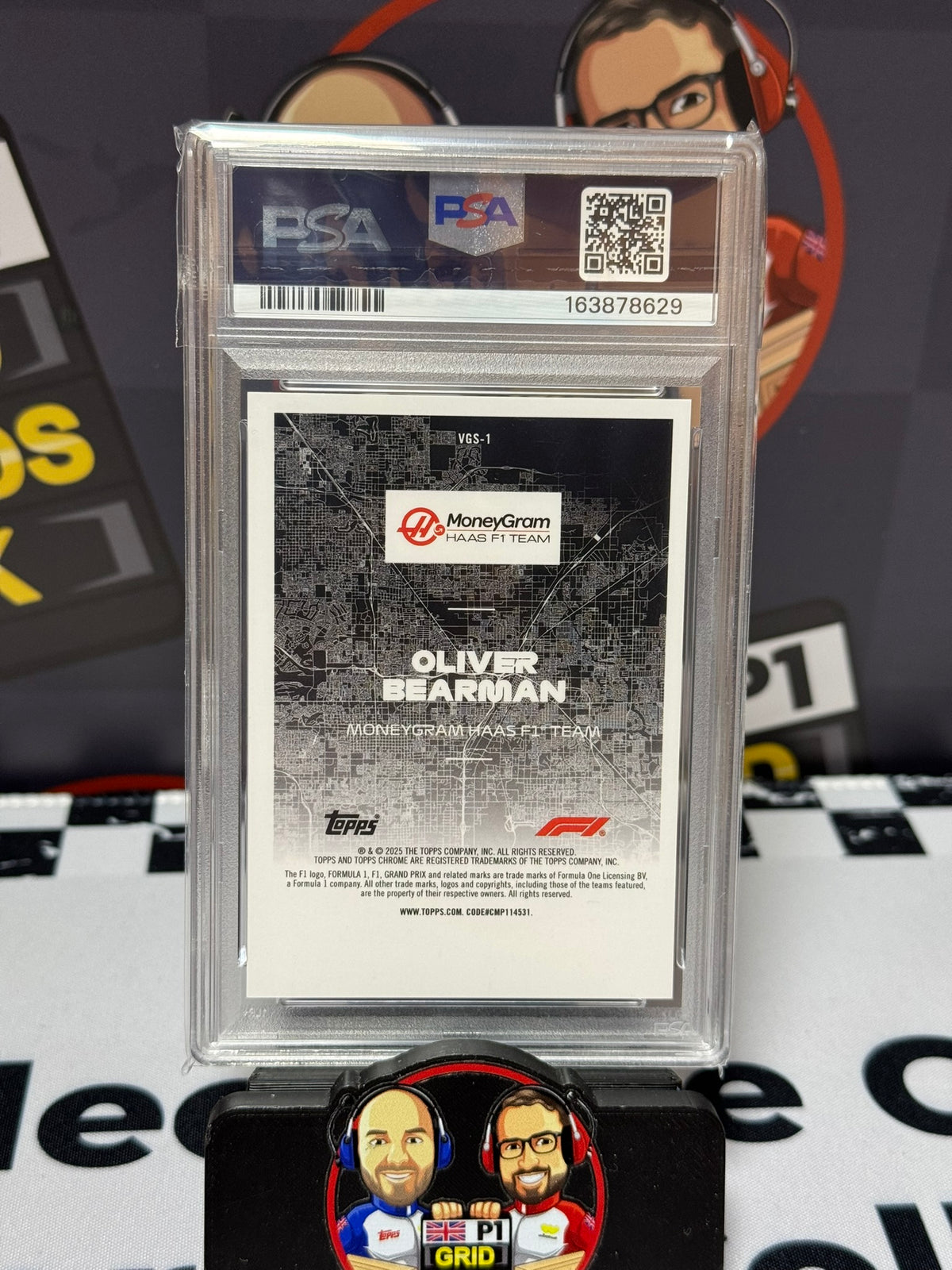 Oliver Bearman Vegas at Night Rookie RC - Topps Chrome 2025 - PSA 10