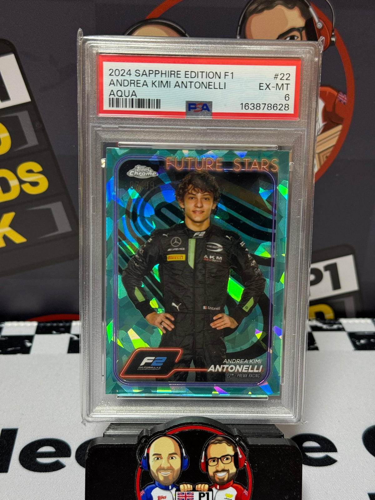 Kimi Antonelli Future Stars AQUA /99 #22 - Topps Sapphire 2024 - PSA 6