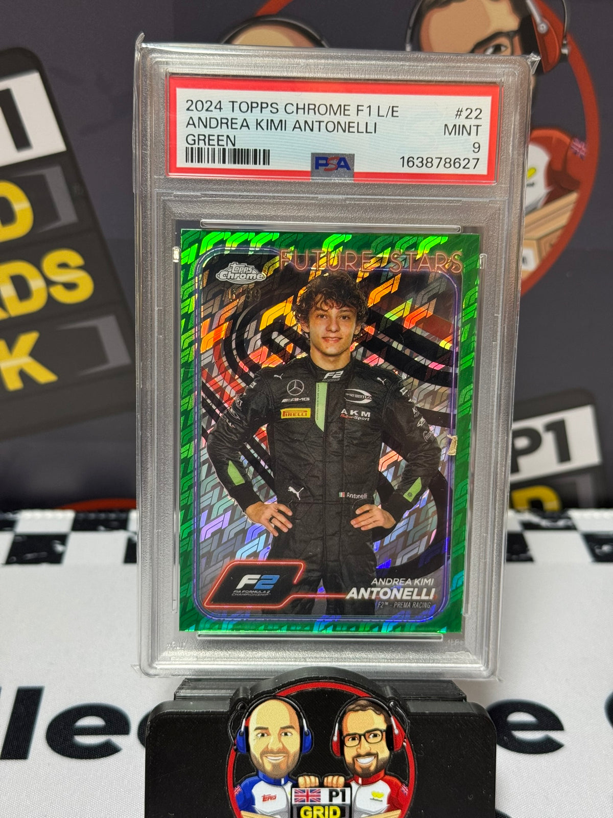 Kimi Antonelli Future Stars GREEN /99 #22 - Logofractor 2024 Topps - PSA 9