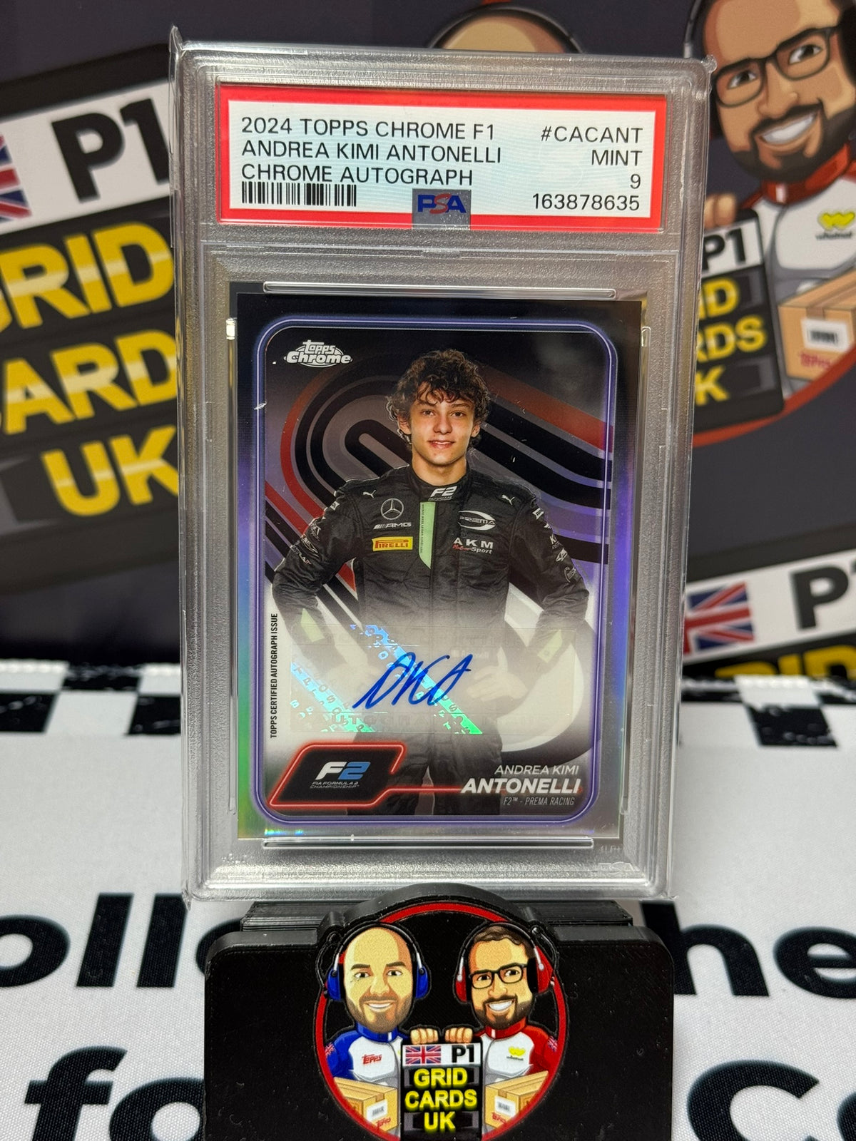 Kimi Antonelli AUTO F2 Portrait - Topps Chrome 2024 - PSA 9