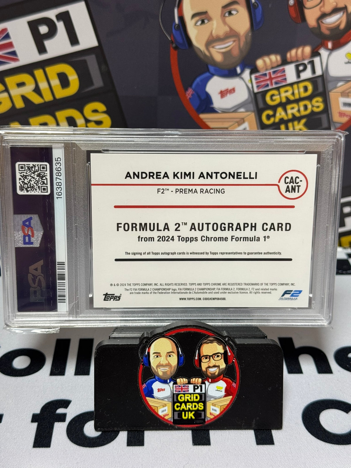 Kimi Antonelli AUTO F2 Portrait - Topps Chrome 2024 - PSA 9
