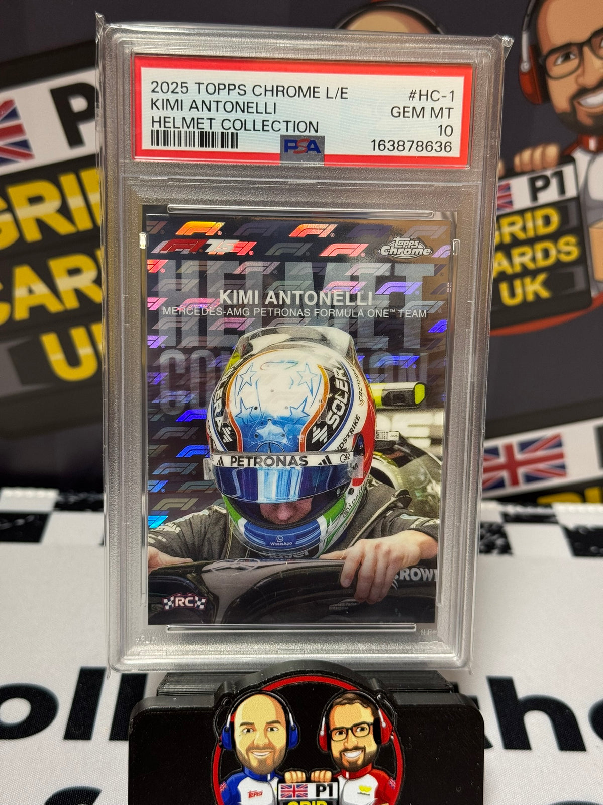 Kimi Antonelli Helmet Collection RC - Topps Chrome Logofractor 2025 - PSA 10