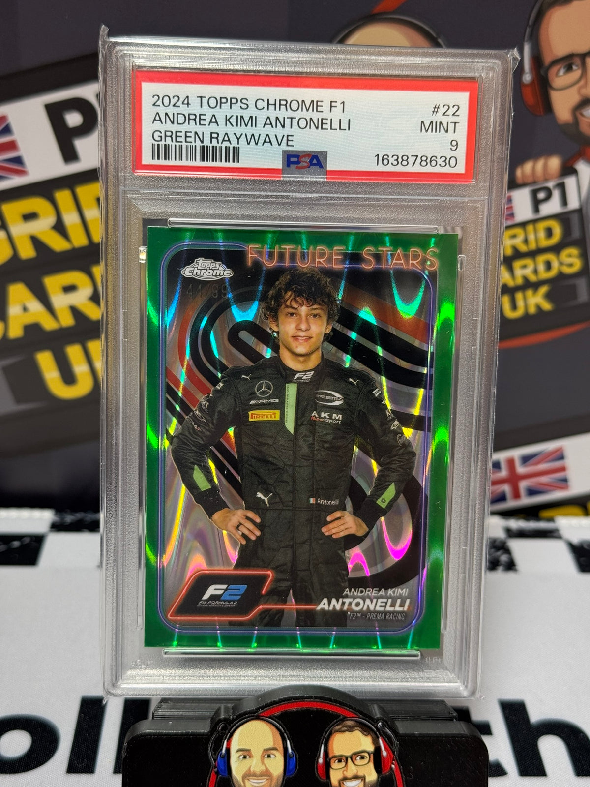 Kimi Antonelli Future Stars GREEN RAYWAVE 44/99 #22 - Chrome 2024 Topps - PSA 9