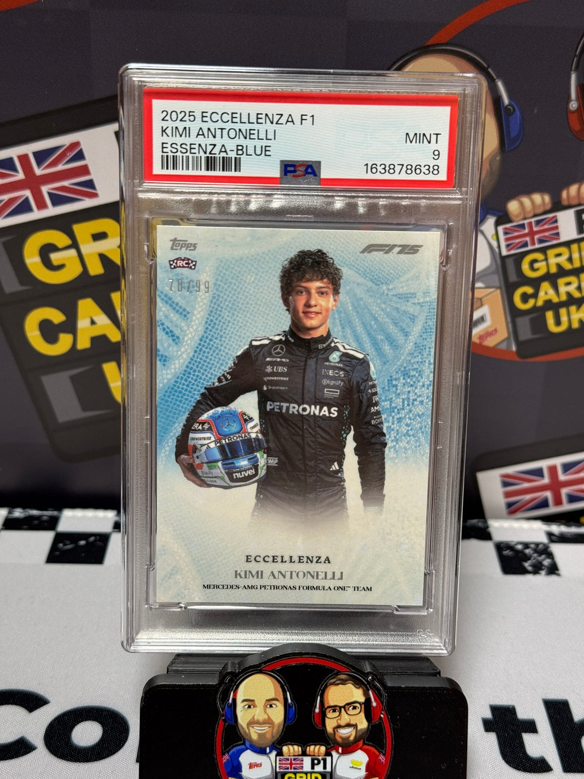 Kimi Antonelli Essenza BLUE 70/99 RC - Eccellenza 2025 Topps - PSA 9