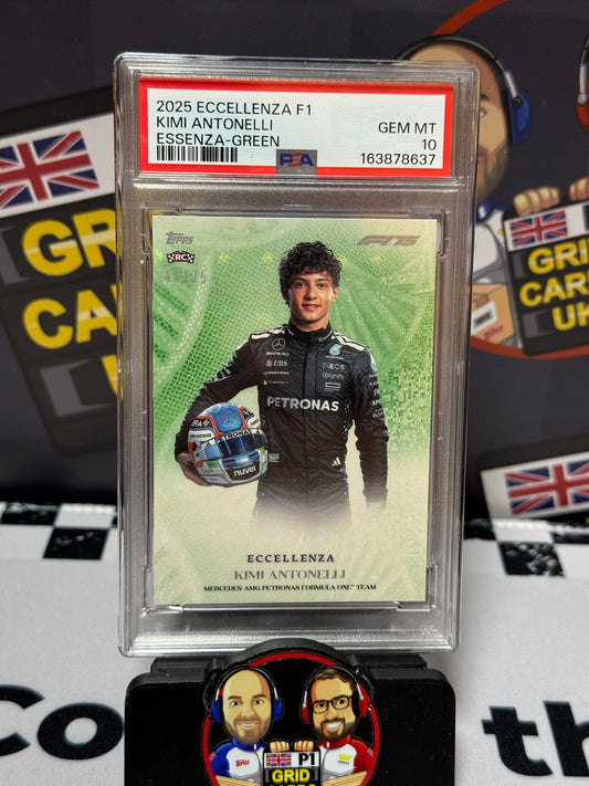 Kimi Antonelli Essenza GREEN 44/75 RC - Eccellenza 2025 Topps - PSA 10