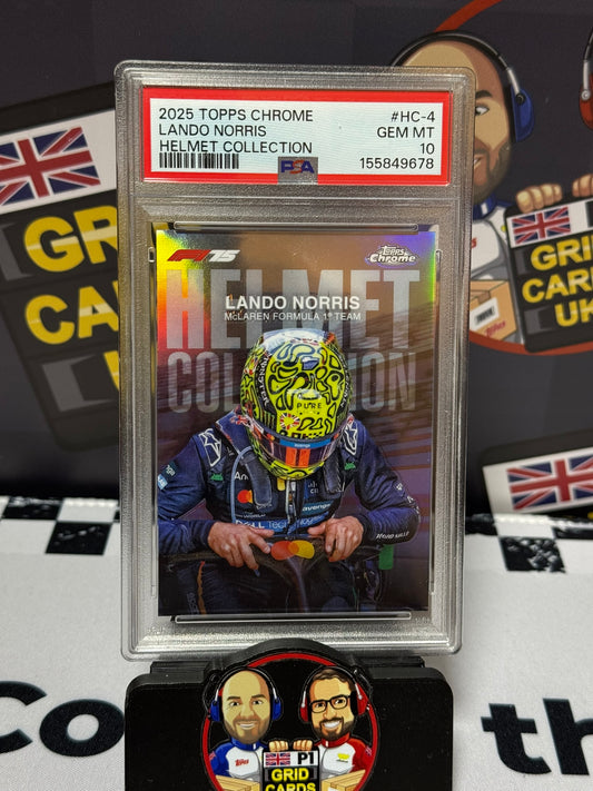Lando Norris Helmet Collection - Topps Chrome 2025 - PSA 10