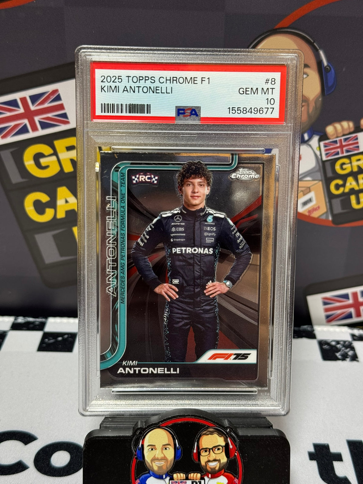 Kimi Antonelli Base Portrait RC #8 - Topps Chrome 2025 - PSA 10