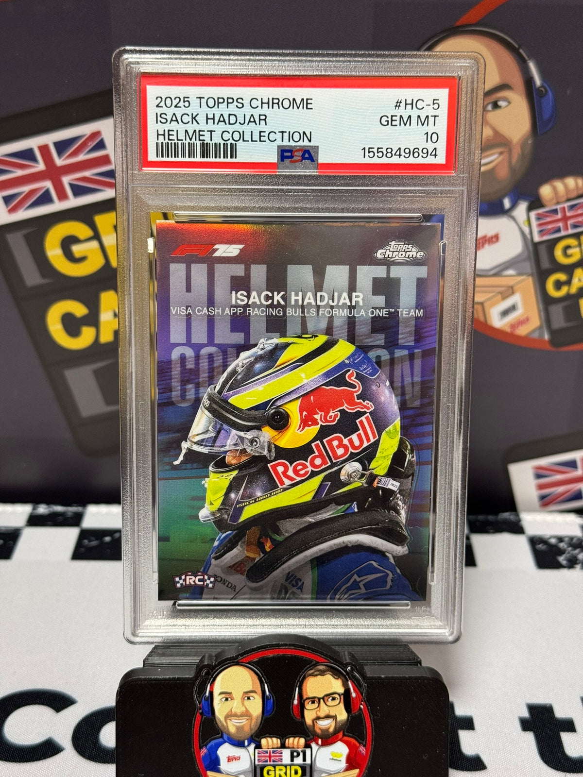 Isack Hadjar Helmet Collection RC - Topps Chrome 2025 - PSA 10