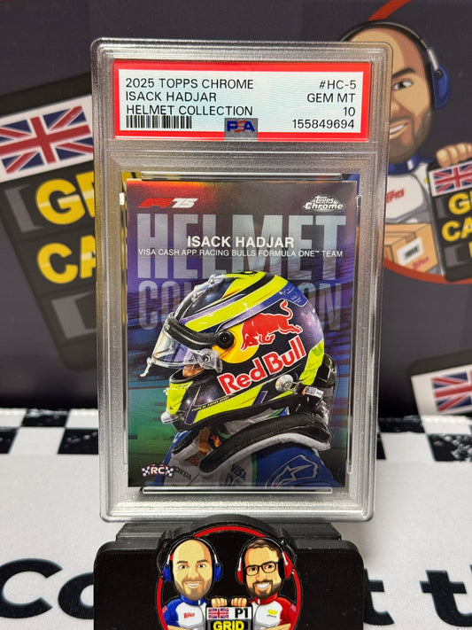 Isack Hadjar Helmet Collection RC - Topps Chrome 2025 - PSA 10