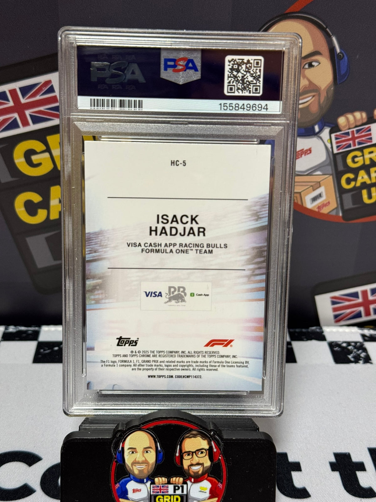 Isack Hadjar Helmet Collection RC - Topps Chrome 2025 - PSA 10