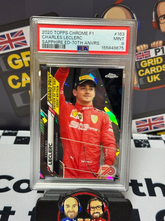 Charles Leclerc 70TH 41/70 #163 - Topps Sapphire 2020 - PSA 9