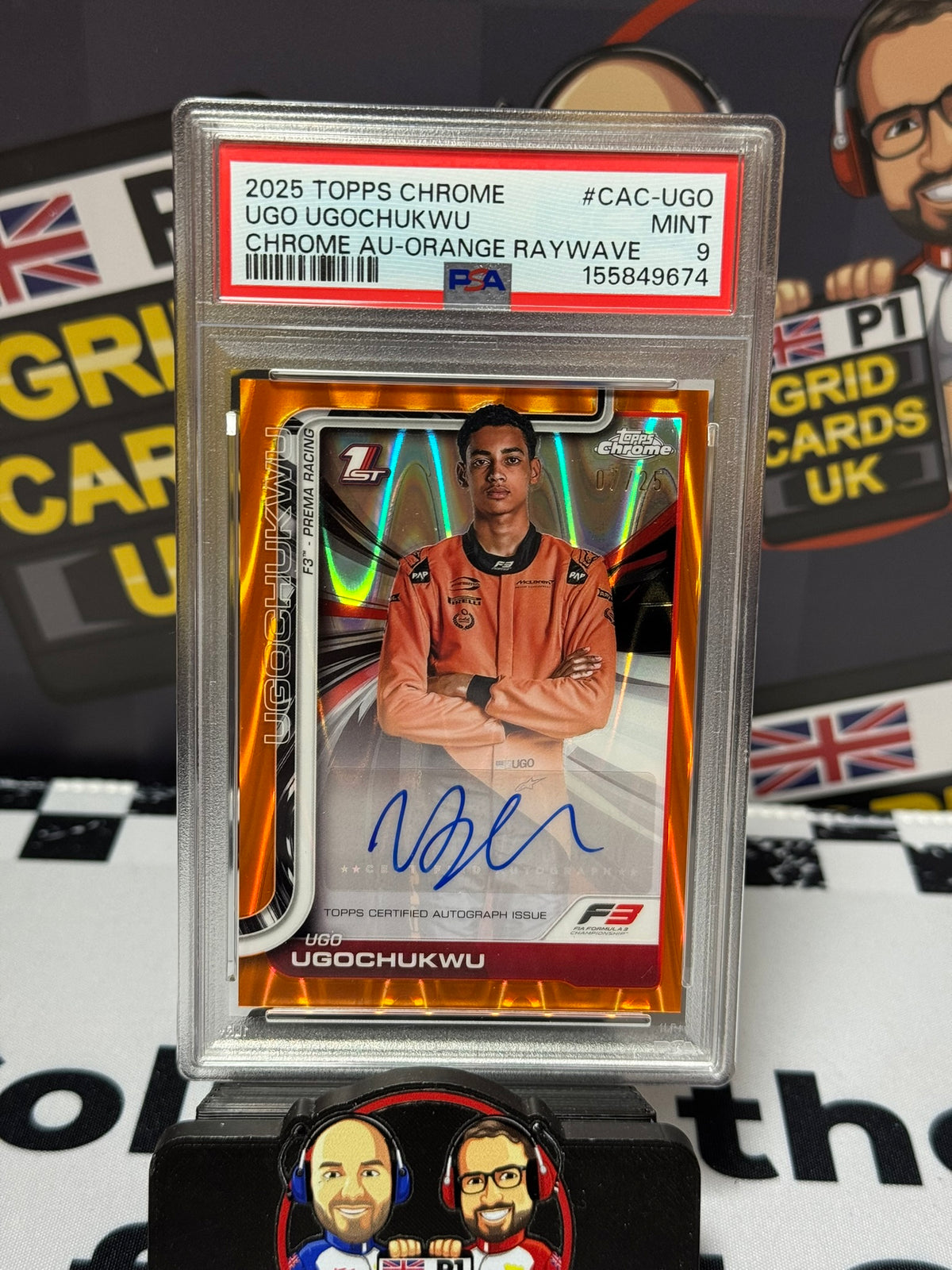 Ugo Ugochukwu AUTO ORANGE RAYWAVE 03/25 - Topps Chrome 2025 - PSA 9
