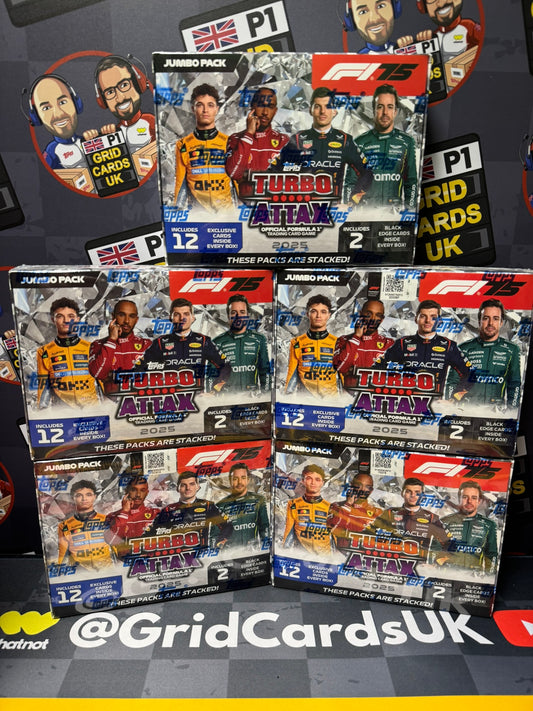 5 x Jumbo Boxes – Topps India F1 Turbo Attax 2025 (NEW & Sealed)