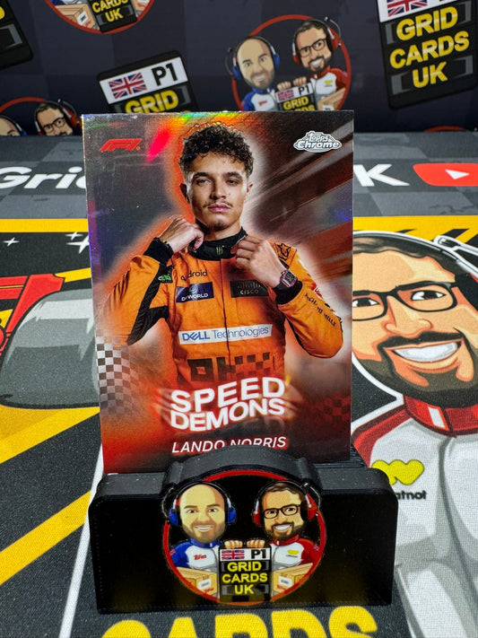 Speed Demon - Lando Norris Insert #SD-7 - Topps F1 Chrome 2024 Insert Refractor Card