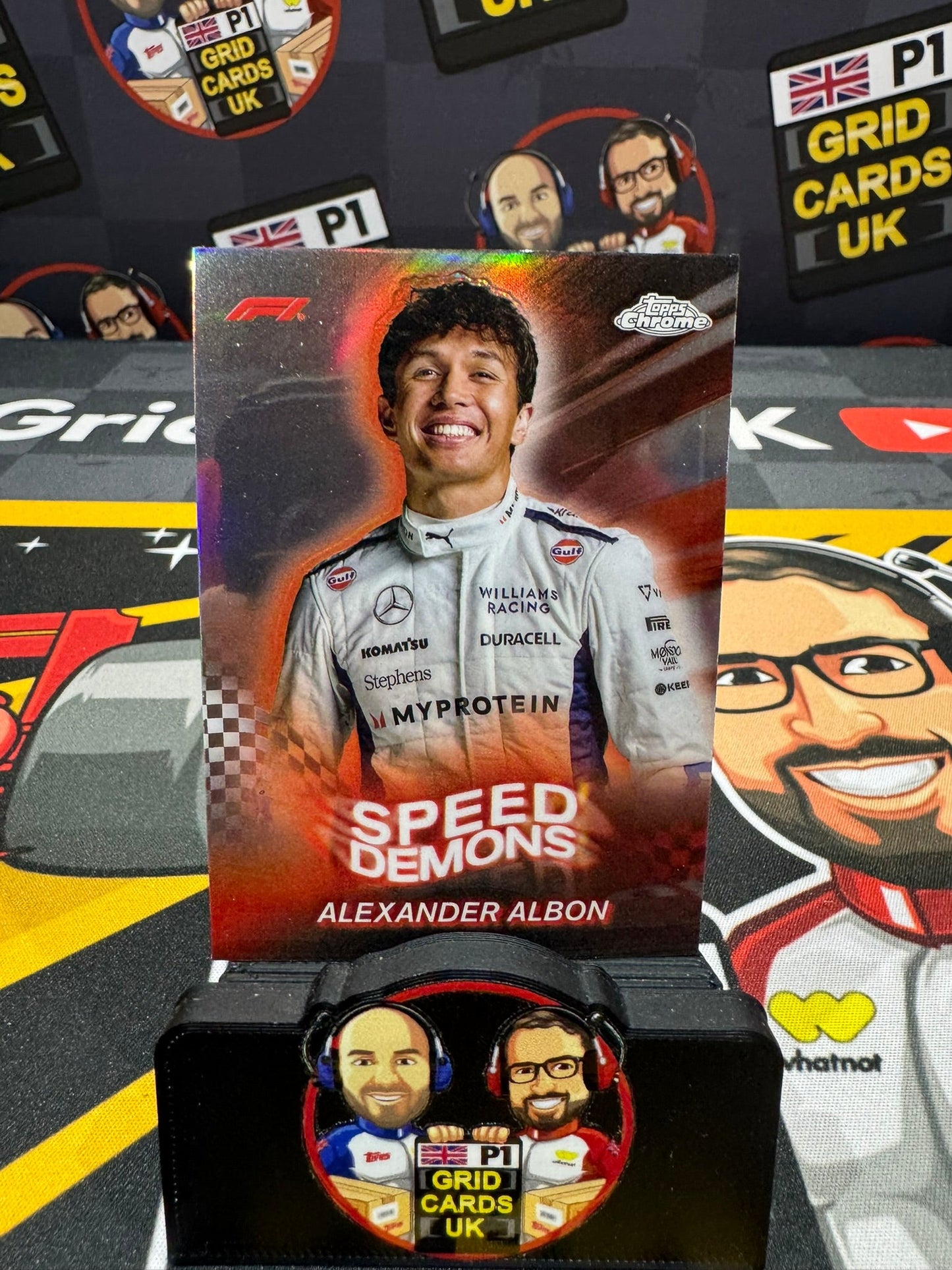 Speed Demon - Alexander Albon Insert #SD-19 - Topps F1 Chrome 2024 Insert Refractor Card