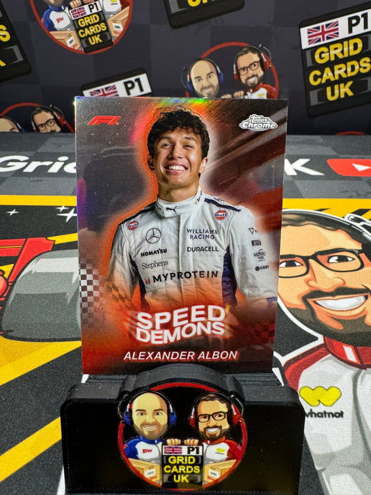 Speed Demon - Alexander Albon Insert #SD-19 - Topps F1 Chrome 2024 Insert Refractor Card