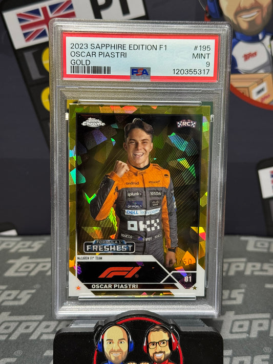 Oscar Piastri 41/50 Gold – PSA 9 #195 – Topps F1 Sapphire 2023 – Graded Card Cert 120355317