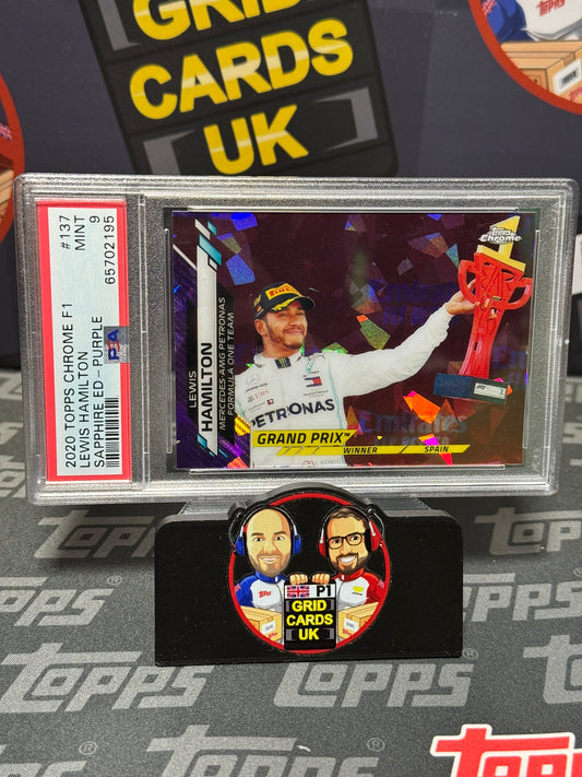 Lewis Hamilton 10/10 Purple Sapphire – PSA 9 #137 – Topps F1 Chrome 2020 – Graded Card Cert 65702195