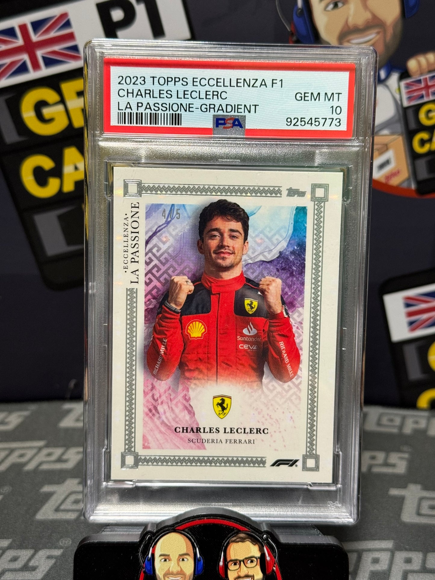 Charles Leclerc La Passione 4/5 PSA 10 - Topps F1 Eccellenza 2023 Graded Slab Card