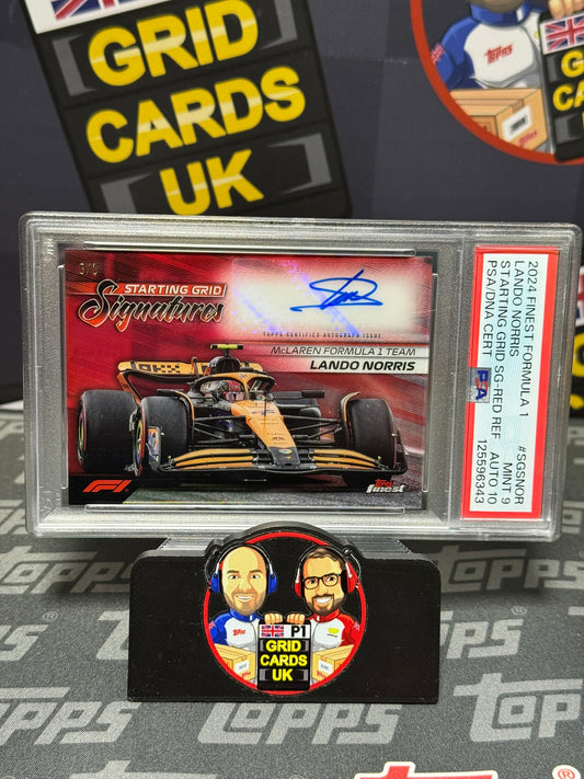 Lando Norris 3/5 RED AUTO - PSA 9 Auto 10 - Topps F1 Finest 2024