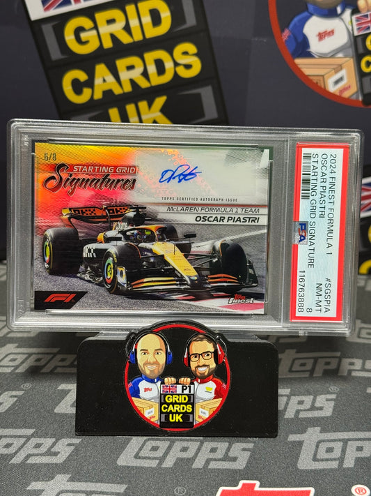 Oscar Piastri 6/8 AUTO Starting Grid - PSA 8 - Topps F1 Finest 2024