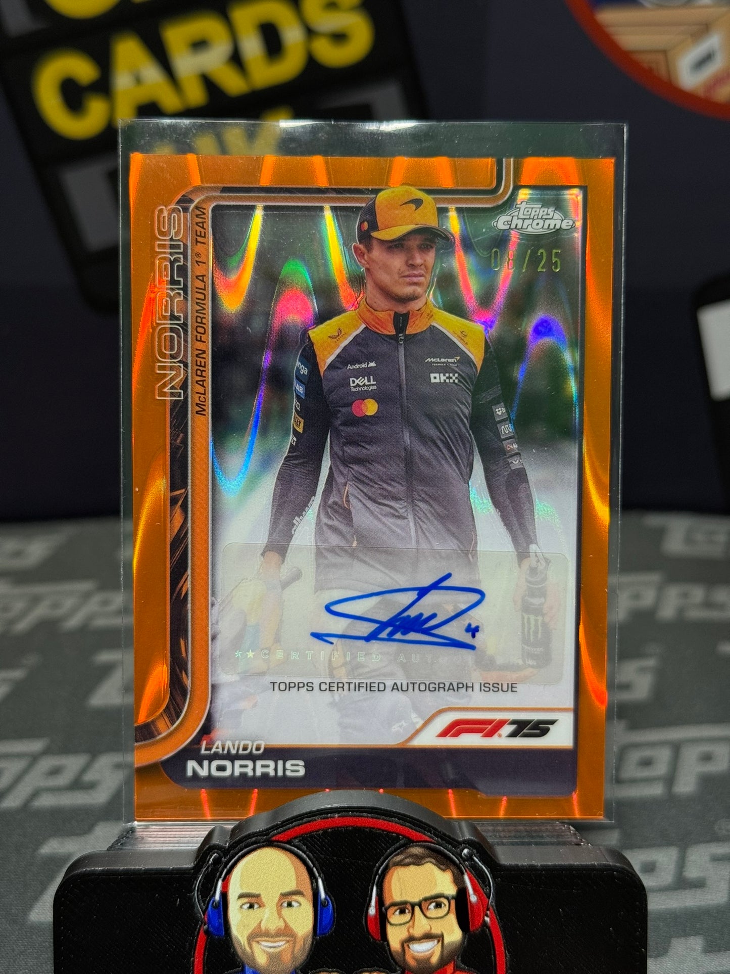 Lando Norris AUTO Orange RayWave 8/25 - Topps F1 Chrome 2025
