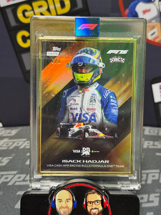 Isack Hadjar 1/1 Gold Frame RC Rookie Bright Future - Topps F1 Lights Out 2025