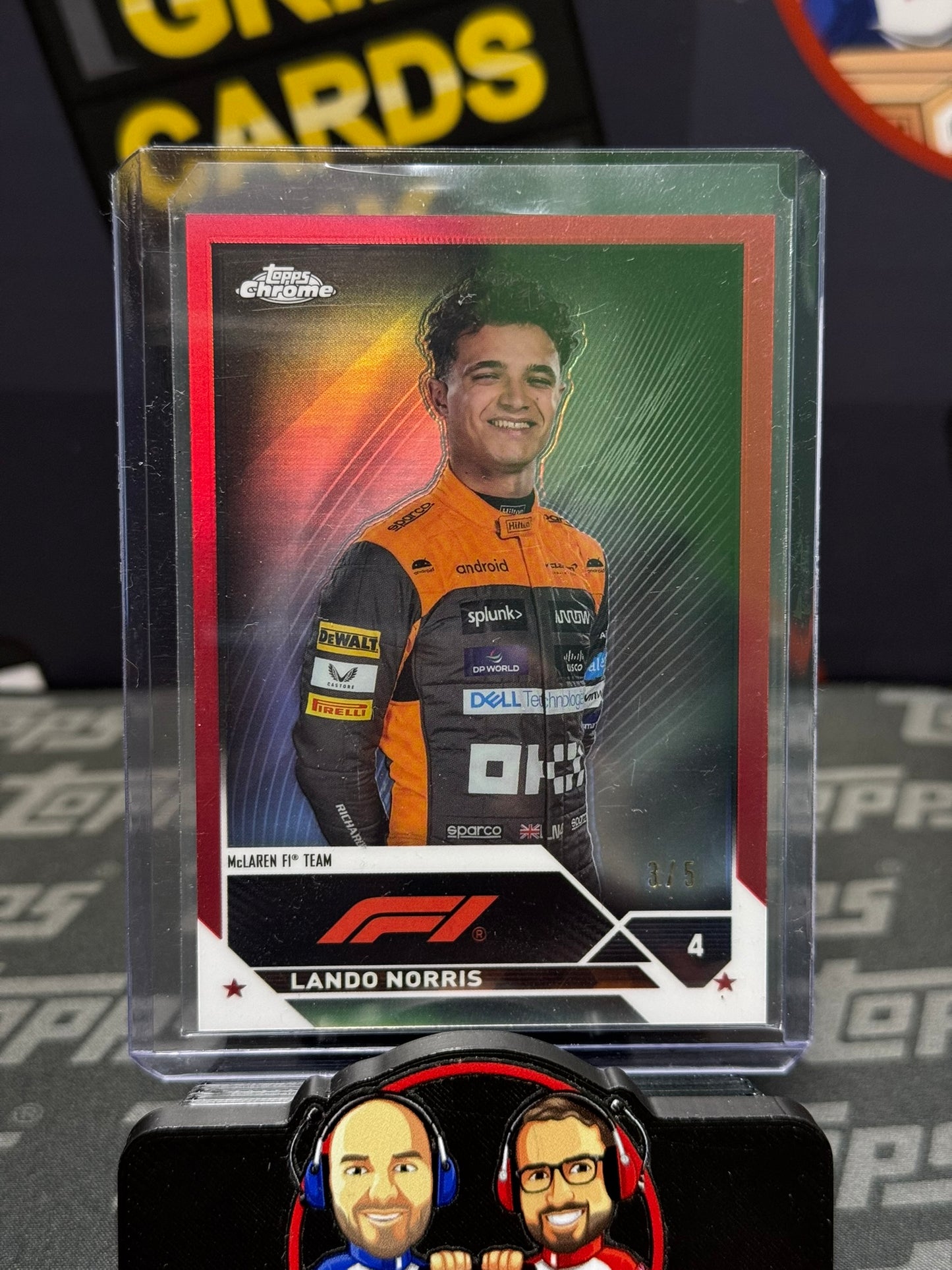Lando Norris Portrait RED 3/5 #25 - Topps F1 Chrome 2023
