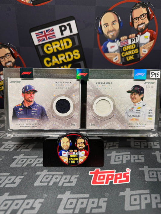 RedBull Dual Booklet Relic Max Verstappen / Yuki 3/10 - Topps F1 Eccellenza 2025