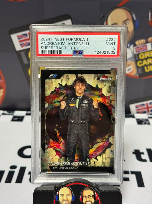 Kimi Antonelli 1/1 SuperFractor F2 1st Year #222 Rare Variation - Topps F1 Finest 2024
