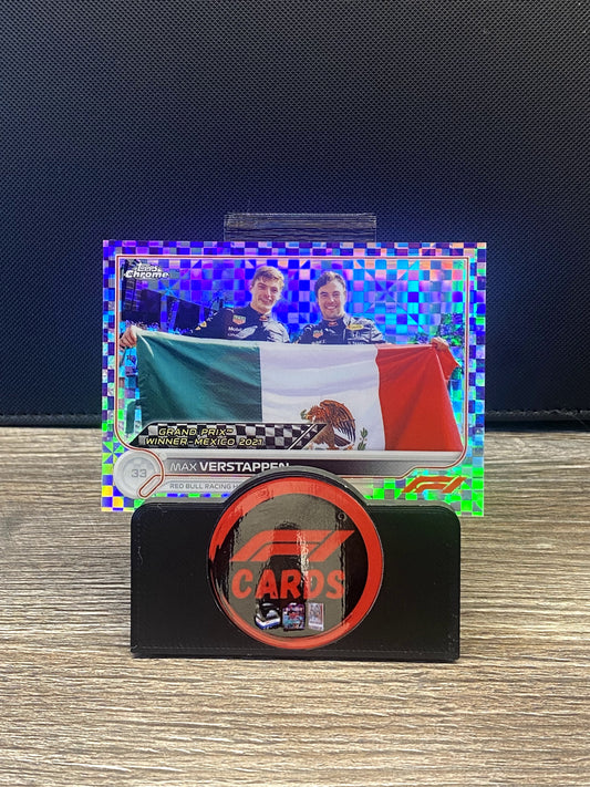 Max Verstappen Winner Mexico 2021 - Chrome 2022 - #168 Purple Checkerboard 139/199