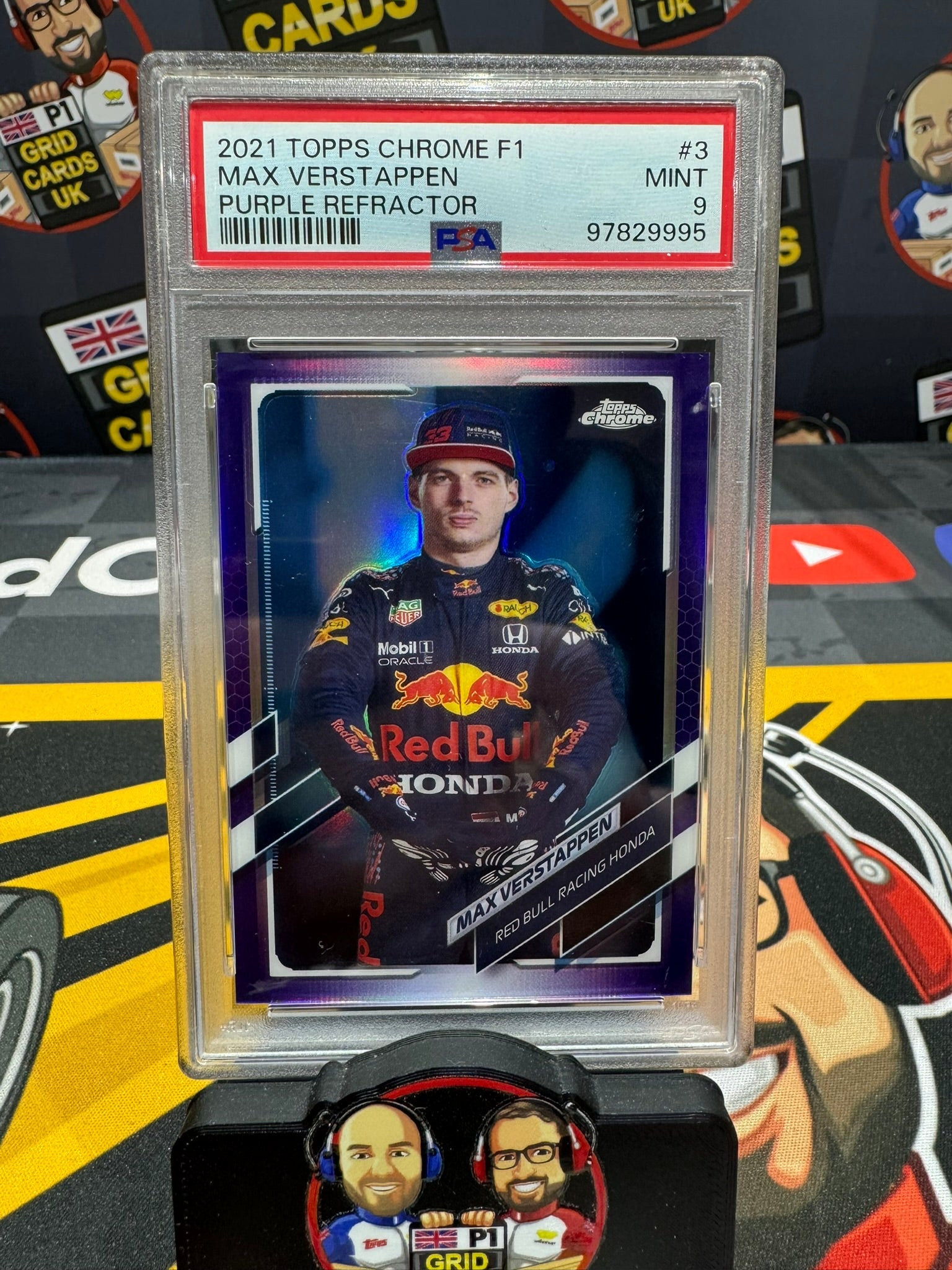 Max Verstappen Portrait #3 62/399 Purple - PSA 9 Slab - Topps F1 Chrome 2021