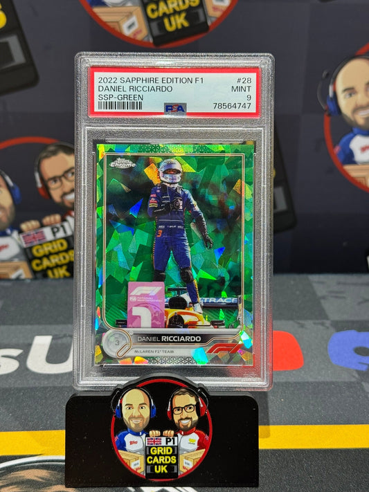 Daniel Ricciardo Image Variation IV Green 31/75 #28 PSA 9 Slab - Topps F1 Sapphire 2022