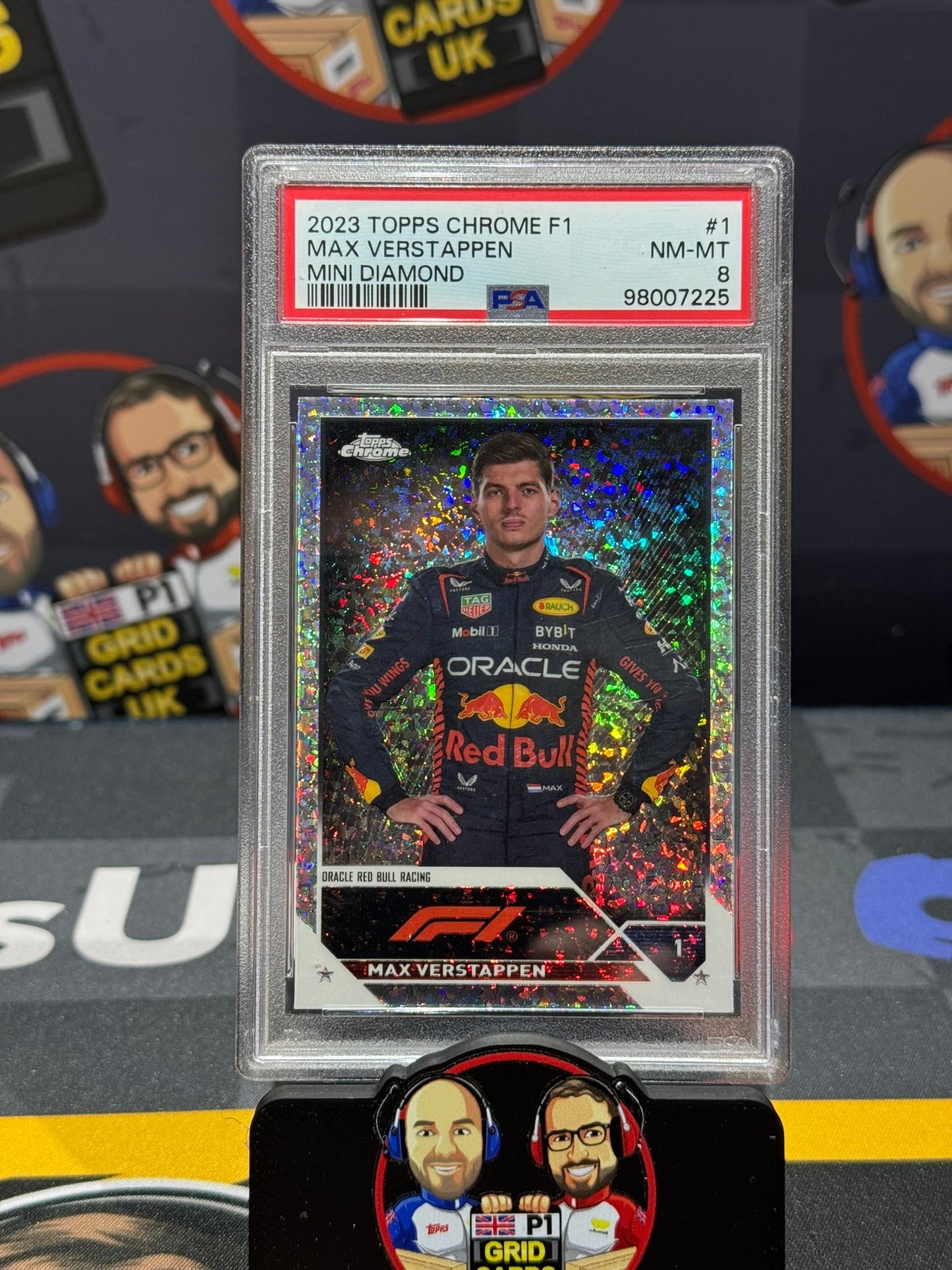 Max Verstappen Portrait Mini Diamonds 279/299 #1 PSA 8 - Topps F1 Chrome 2023