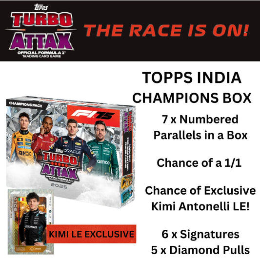 Champions Box – Topps India F1 Turbo Attax 2025 (Ships 17th September)