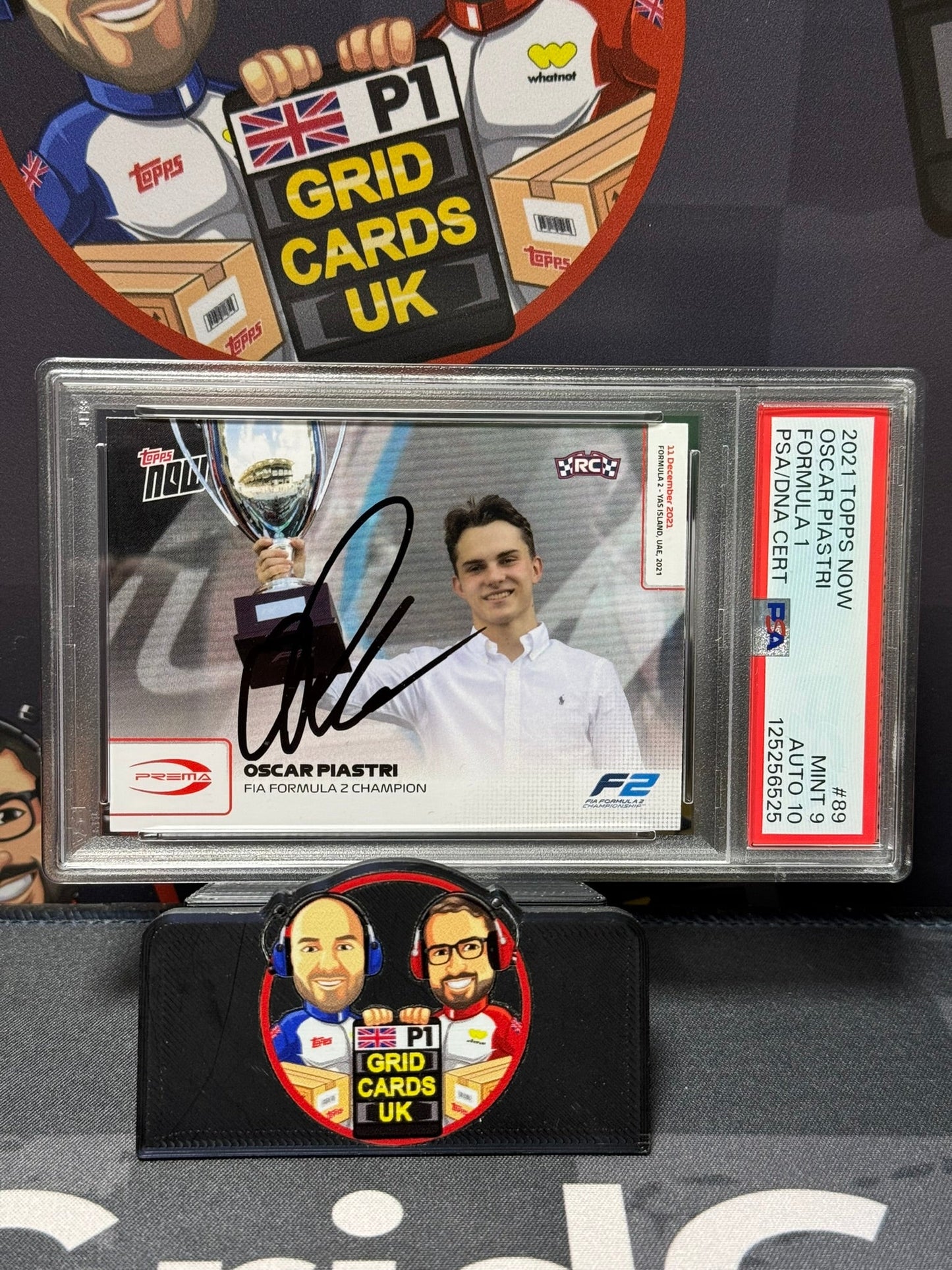 Oscar Piastri ON CARD AUTO F2 Champions - Topps F1 Now 2021 PSA 9/10 125256525