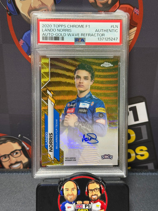 Lando Norris AUTO RC Rookie Gold Wave 6/50 #LN - Topps F1 Chrome 2020 PSA Authentic 137125247