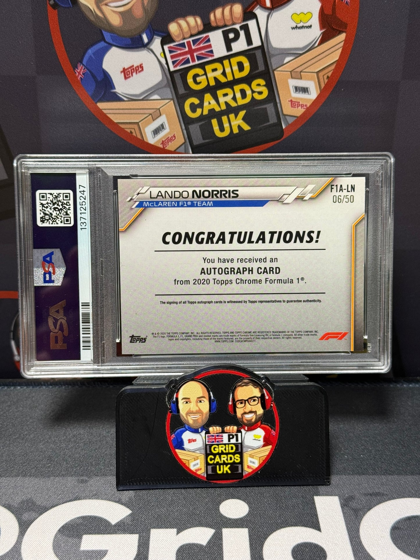 Lando Norris AUTO RC Rookie Gold Wave 6/50 #LN - Topps F1 Chrome 2020 PSA Authentic 137125247