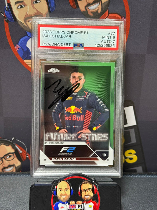 Isack Hadjar ON CARD AUTO - Topps F1 Chrome 2023 PSA 9 125256526