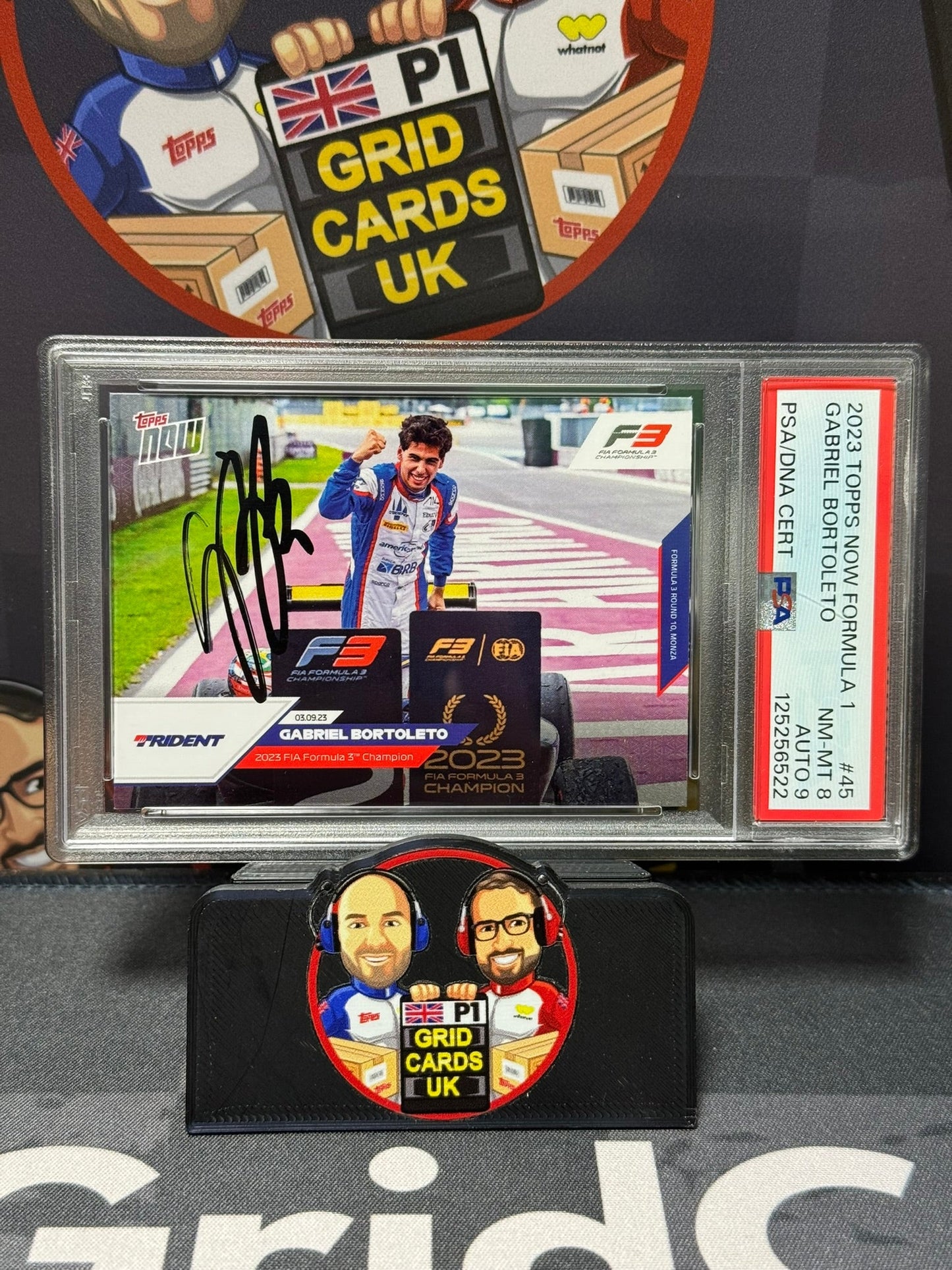 Gabriel Bortoleto ON CARD AUTO F3 Champions - Topps F1 Now 2023 PSA 8/9 125256522