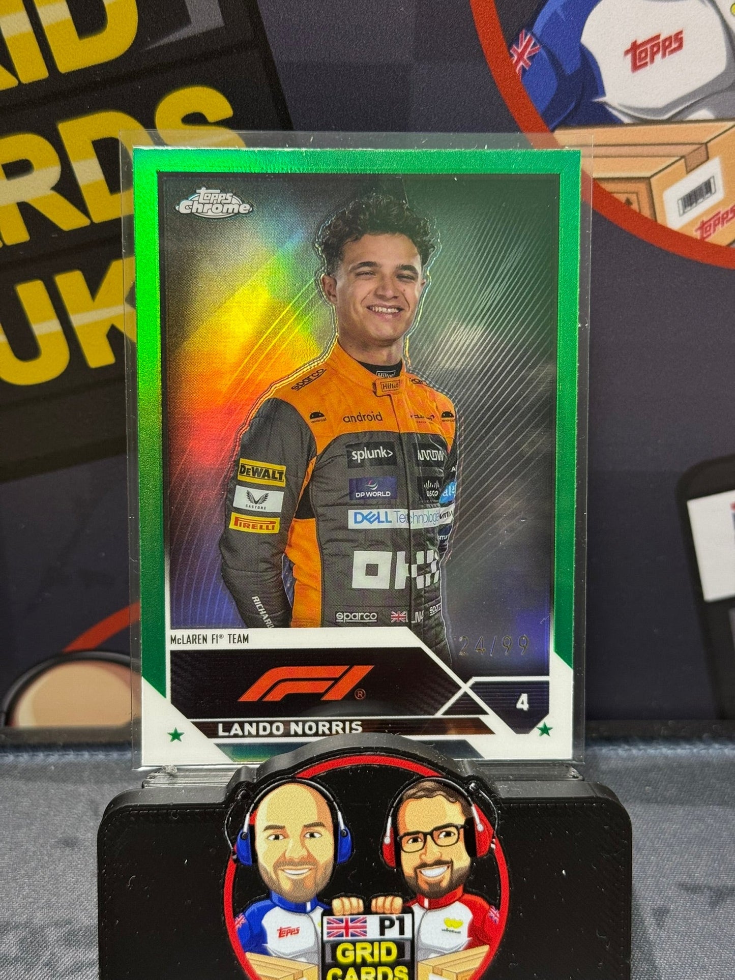 Lando Norris 24/99 Green Portrait #25 - Topps F1 Chrome 2023